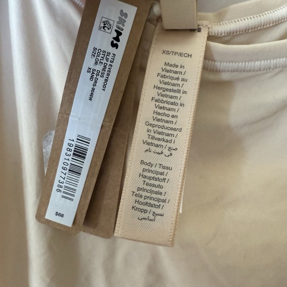 Skims Fits Everybody Slip Mini Dress Size XS In Sand  NWT $68 Stretchy - Picture 7 of 10
